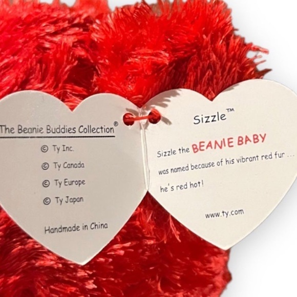 Vintage 2001 Ty Beanie Babies The Beanie Buddies Sizzle Valentines Day Bear 14” - Picture 3 of 5